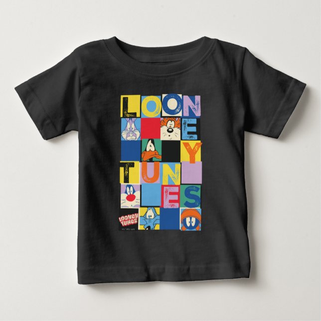 LOONEY TUNES™ Character Chequered Blocks Baby T-Shirt (Front)