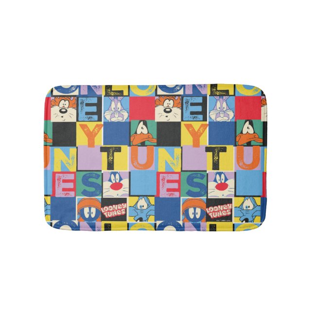 LOONEY TUNES™ Character Chequered Blocks Bath Mat (Front)