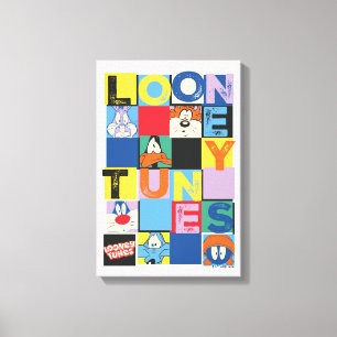 LOONEY TUNES™ Character Chequered Blocks Canvas Print