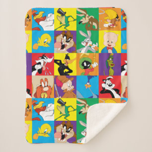 LOONEY TUNES™ Character Grid Sherpa Blanket