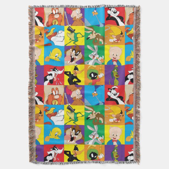 LOONEY TUNES™ Character Grid Throw Blanket (Front Vertical)