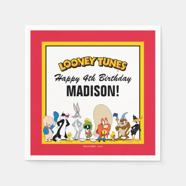 LOONEY TUNES™ Character Group | Birthday Napkin (Front)