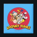 LOONEY TUNES™ Character Logo Magnet<br><div class="desc">This Classic Looney Tunes logo features all your favourite characters. Bugz,  Tweety,  TAZ,  Porky,  Sylvester,  Yosemite Sam,  Road Runner,  Daffy,  Yosemite Sam & Elmer Fudd.</div>