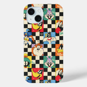 LOONEY TUNES™ Characters on Black & White Checker iPhone 15 Case
