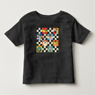 LOONEY TUNES™ Characters on Black & White Checker Toddler T-Shirt