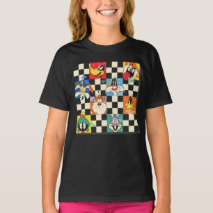 LOONEY TUNES™ Characters on Black & White Chequere T-Shirt