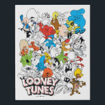 LOONEY TUNES™ Colour Pop Pattern Faux Canvas Print<br><div class="desc">LOONEY TUNES™ | Check out this fun character pattern featuring characters in black & white,  pops of colour,  or full colour!</div>