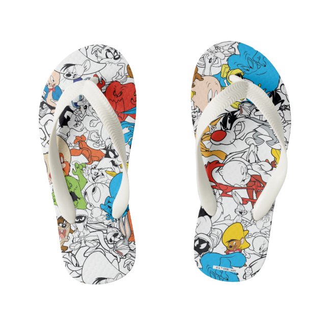 LOONEY TUNES™ Colour Pop Pattern Kid's Jandals (Footbed)