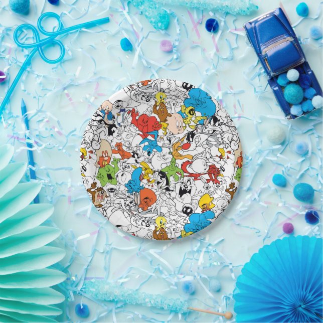 LOONEY TUNES™ Colour Pop Pattern Paper Plate (Party)