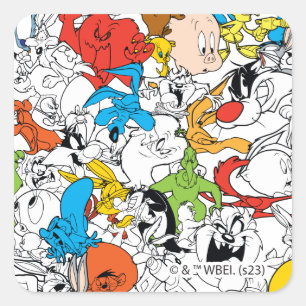 LOONEY TUNES™ Colour Pop Pattern Square Sticker
