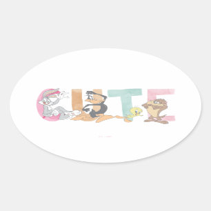 LOONEY TUNES™ Cute Watercolor Wordmark Oval Sticker