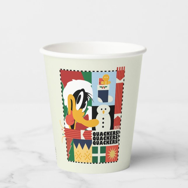 LOONEY TUNES™ DAFFY DUCK™ Holiday Quackers Paper Cups (Front)