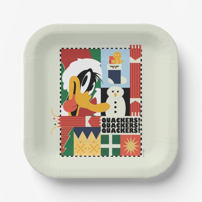 LOONEY TUNES™ DAFFY DUCK™ Holiday Quackers Paper Plate (Front)