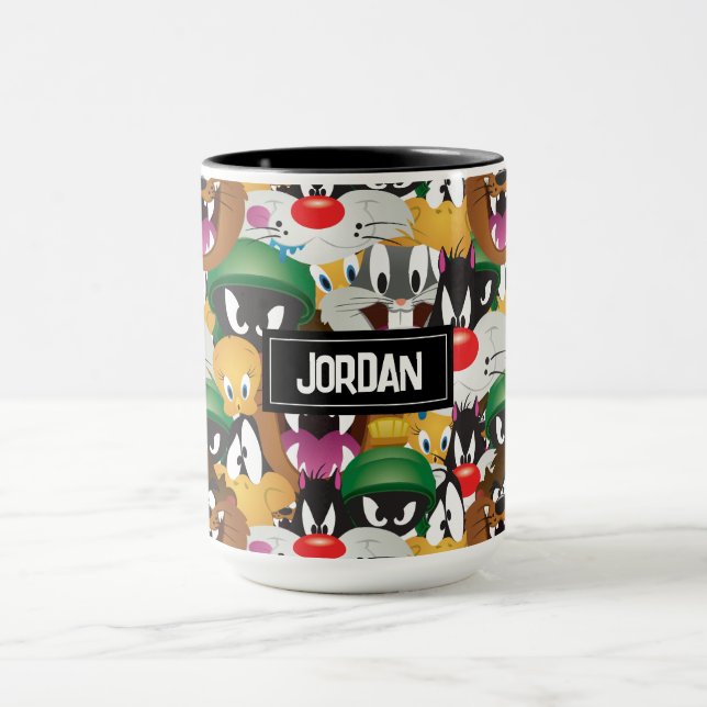 LOONEY TUNES™ Emoji Pattern | Add Your Name Mug (Center)