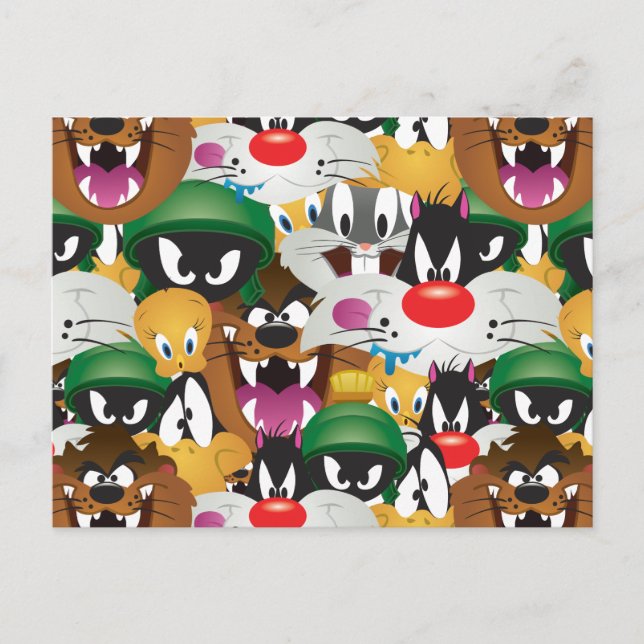 LOONEY TUNES™ Emoji Pattern Postcard (Front)