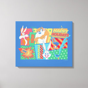 LOONEY TUNES™   Happy Holidays Pattern Canvas Print