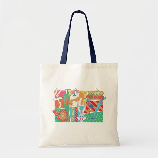 LOONEY TUNES™ | Happy Holidays Pattern Tote Bag (Front)