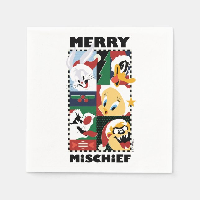 LOONEY TUNES™ Holiday Merry Mischief Napkin (Front)