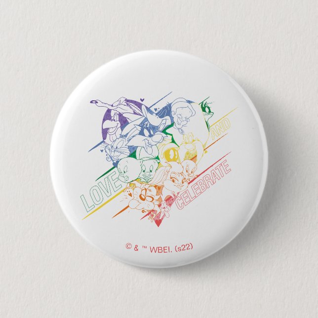 LOONEY TUNES™ - Love and Celebrate 6 Cm Round Badge (Front)