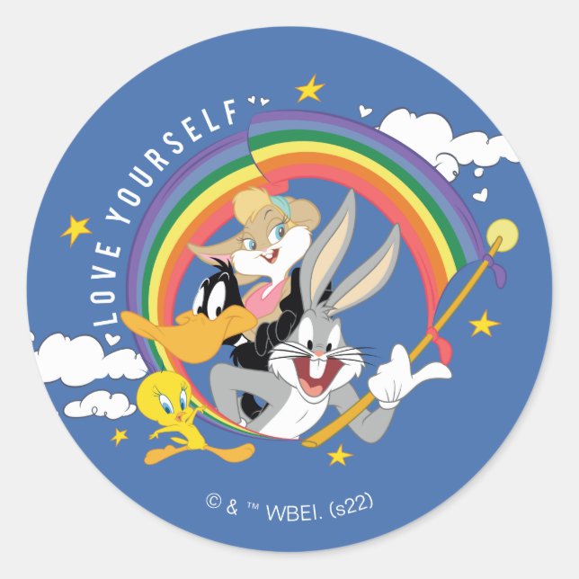 LOONEY TUNES™ - Love Yourself Pride Badge Classic Round Sticker (Front)