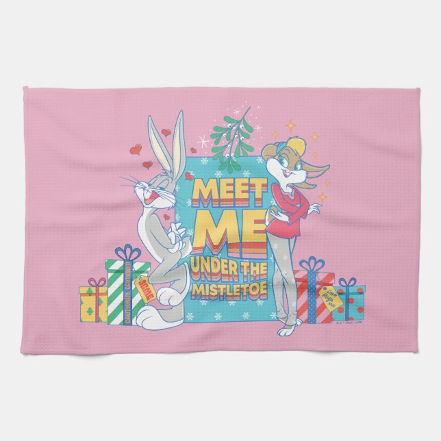 LOONEY TUNES™ | Meet Me Under the Mistletoe Tea Towel (Horizontal)