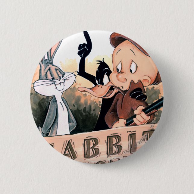 LOONEY TUNES™ Rabbit Seasoning 6 Cm Round Badge (Front)
