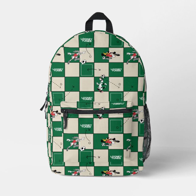 LOONEY TUNES™ Soccer Grid Pattern Printed Backpack (Front)