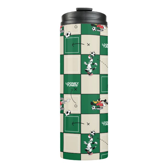 LOONEY TUNES™ Soccer Grid Pattern Thermal Tumbler (Front)