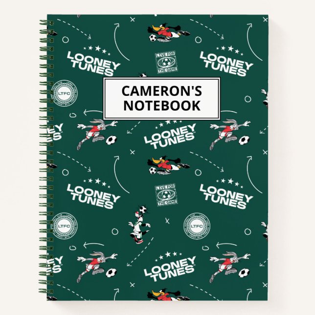 LOONEY TUNES™ Soccer Playbook Pattern Notebook (Front)