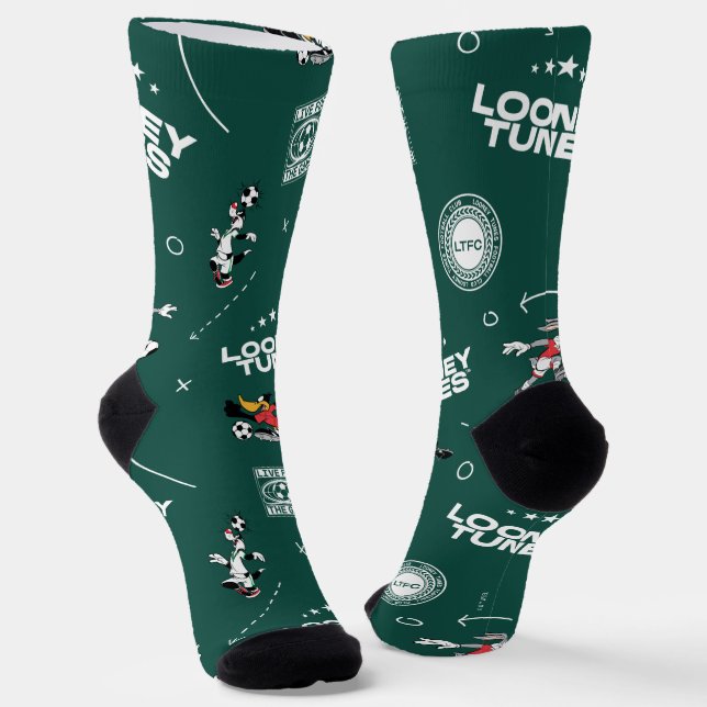 LOONEY TUNES™ Soccer Playbook Pattern Socks (Angled)