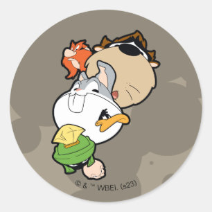 LOONEY TUNES™ Stylised Big Heads Classic Round Sticker