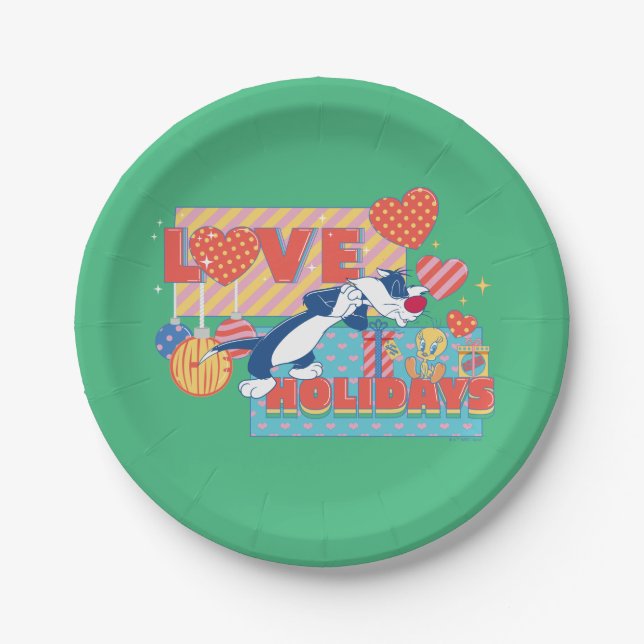 LOONEY TUNES™ | SYLVESTER™ & TWEETY™Love Holidays Paper Plate (Front)