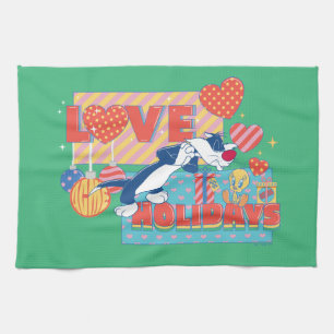 LOONEY TUNES™ SYLVESTER™ & TWEETY™Love Holidays Tea Towel