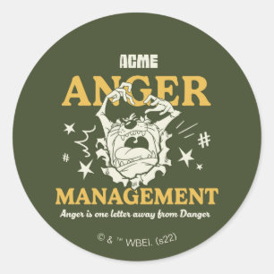 LOONEY TUNES™  TAZ™ ACME Anger Management Classic Round Sticker
