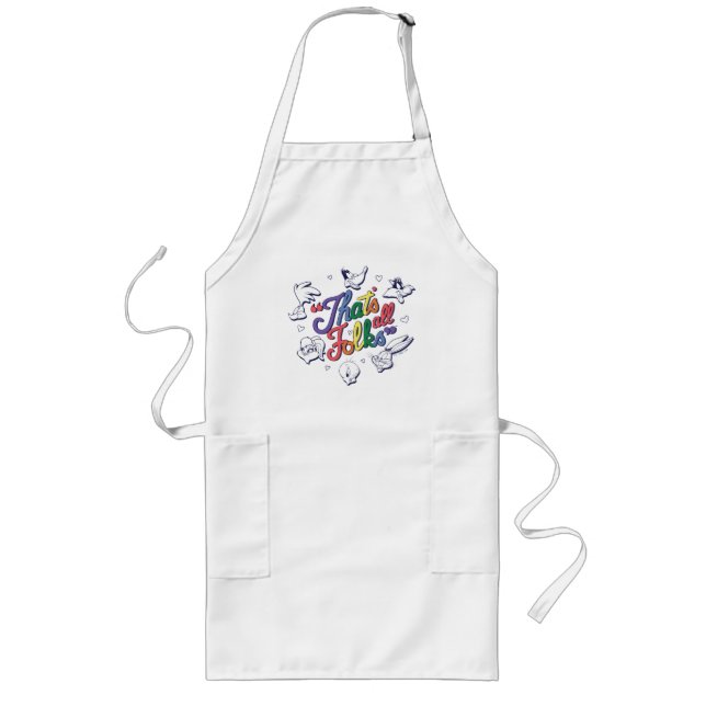 LOONEY TUNES™ - That's All Folks! Pride Badge Long Apron (Front)