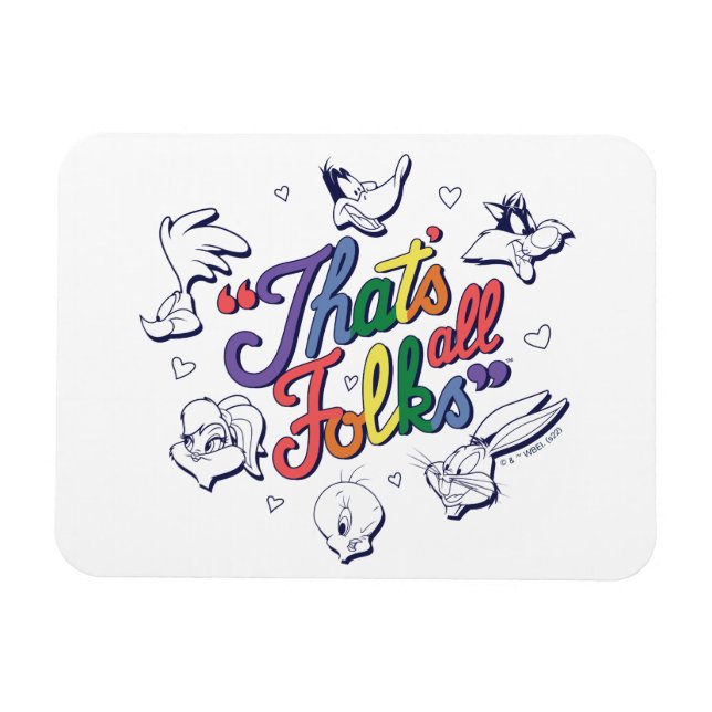LOONEY TUNES™ - That's All Folks! Pride Badge Magnet (Horizontal)