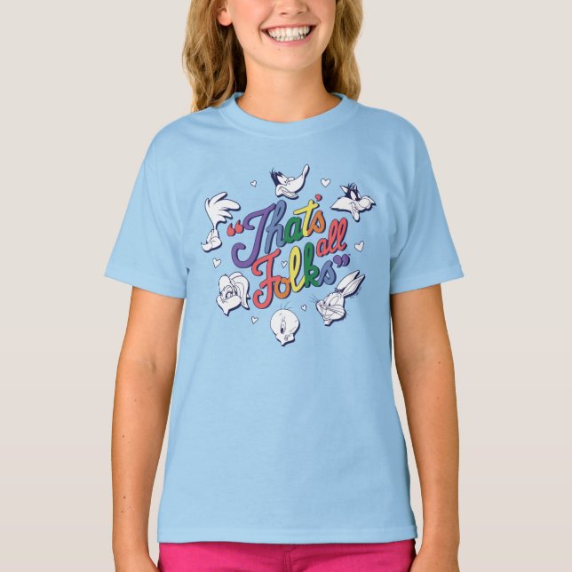 LOONEY TUNES™ - That's All Folks! Pride Badge T-Shirt (Front)