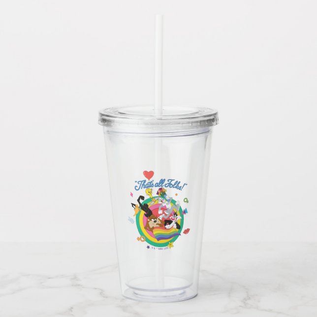 LOONEY TUNES™ - That's All Folks! Pride Bullseye Acrylic Tumbler (Front)