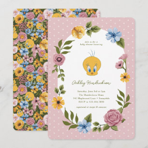 LOONEY TUNES™ TWEETY™ Floral Baby Shower Invitation
