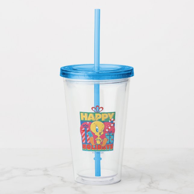 LOONEY TUNES™ | TWEETY™ Happy Holidays Acrylic Tumbler (Front)