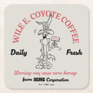 LOONEY TUNES™ | WILE E. COYOTE™ Daily Fresh Coffee Square Paper Coaster