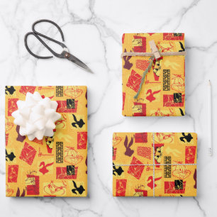 LOONEY TUNES™   Year of the Rabbit Pattern Wrapping Paper Sheet