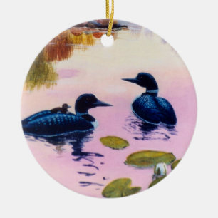 Loons At Twilight Ornament