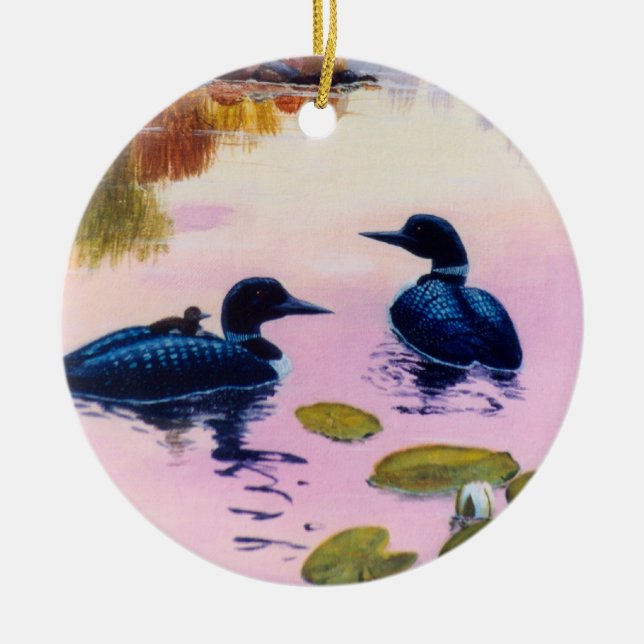 Loons At Twilight Ornament (Front)
