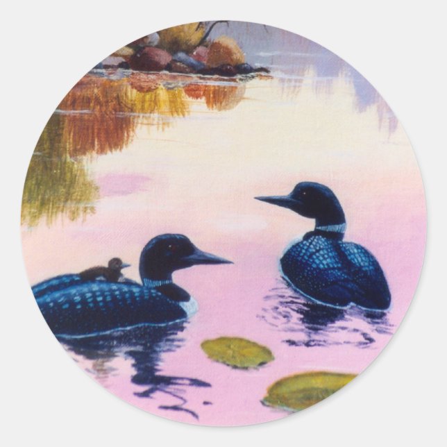 Loons At Twilight Sticker (Front)