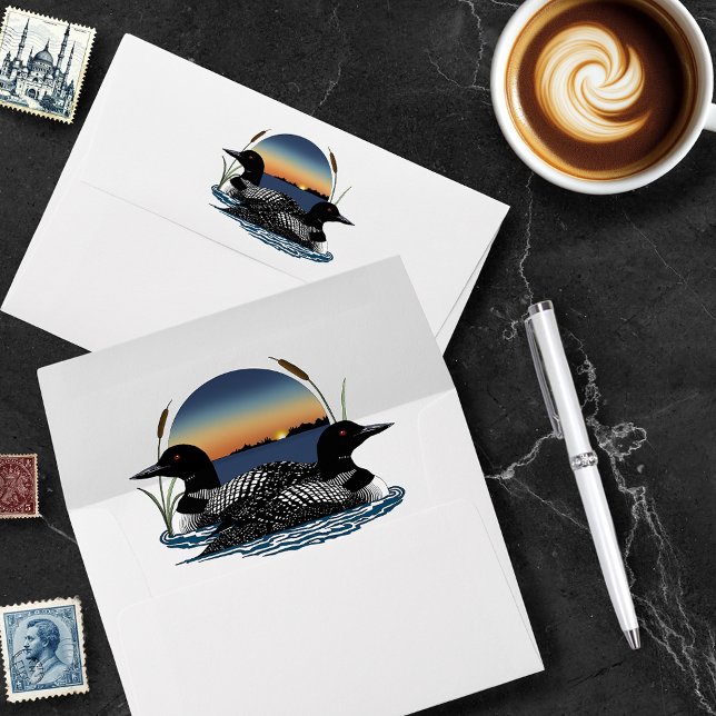 Loons Sunset Blue Envelope (Creator Uploaded)