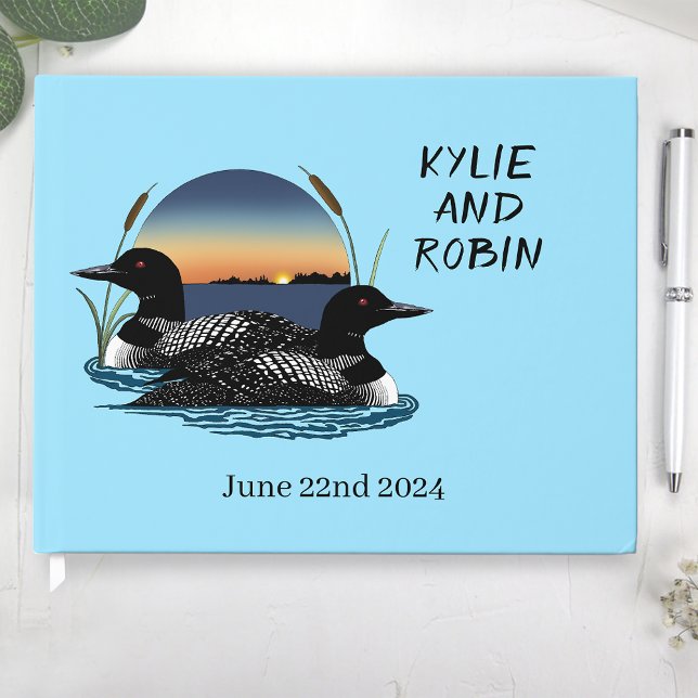 Loons Sunset Blue Guest Book (Creator Uploaded)