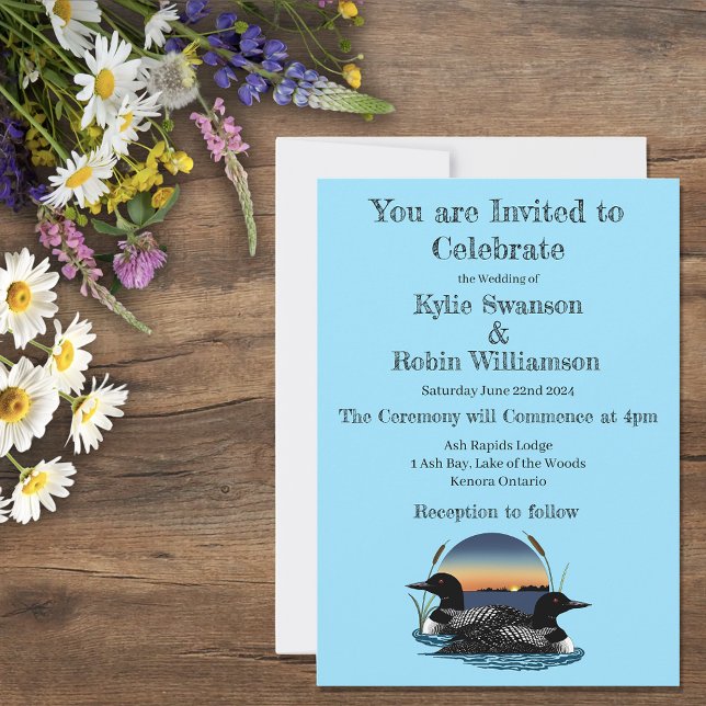 Loons Sunset Blue Invitation (Creator Uploaded)