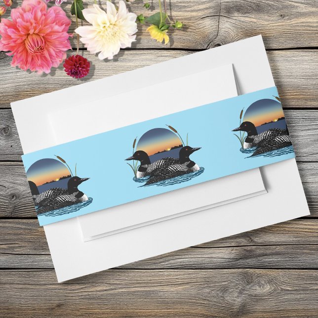 Loons Sunset Blue Invitation Belly Band (Creator Uploaded)