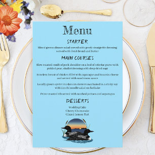 Loons Sunset Blue Menu